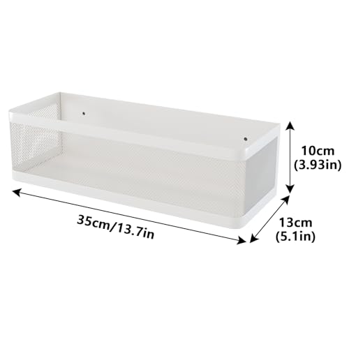 Magnetic Shelf for Washing Machine Magnetic Organizer for Laundry Washing Machine Shelf Hanging Basket Storage Magnetic Fridge Shelves Spice Rack for Refridgerator (White, L13.78in*W5.12in*H3.94in) - color: White, size: L13.78in*W5.12in*H3.94in