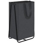 STORAGE MANIAC Laundry Hamper with Metal Rack, Large Laundry Basket with Triangle Frame, Collapsible Dirty Clothes Hamper with Handles for Dorm, College, Small Space, Closet, Bedroom, Black - color: Black