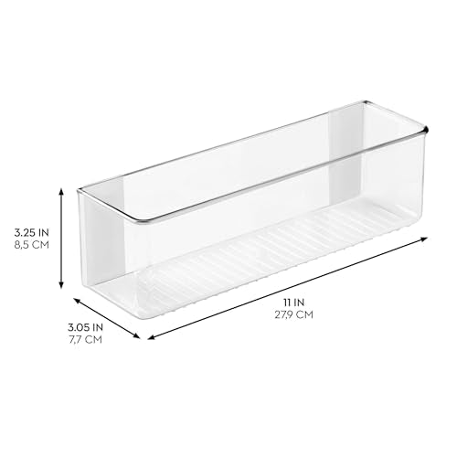 iDesign Adhesive Organizer Bin - Damage-Free Hanging for Kitchen, Bathroom, or Office - Set of 4 - Clear - style: Pack of 4
