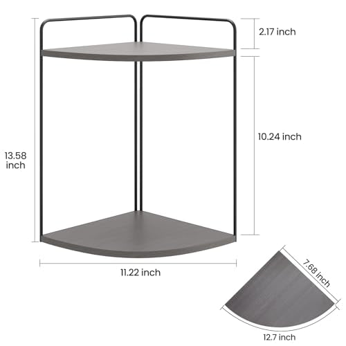 Forest Angle Bathroom Counter Organizer,Countertop Organizer,Vanity Organizers,Bathroom Storage,Bathroom Sink Caddy,Counter Shelf,Corner Counter,Corner Shelves(Black-Grey) - color: Black-grey 2 Tier