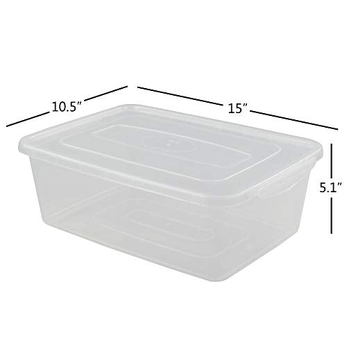 Jekiyo Clear Plastic Storage Bin, 14 Quart Latching Box Container with Lid, 4 Packs - size: 14 Quart