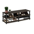 Furinno 14038DBR/BK TST No Tools 3-Tier Wide Shoe Storage Rack, Dark Brown/Black 47 Inch - color: Dark Brown/Black, size: 3-Tier (47.2"W)