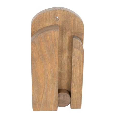 Lehman's Amish Handcrafted Broom Holder, Wall-Mount Wooden Storage Solution for Corn Brooms, Fireplace Brooms and More, Stained Finish - color: Stained