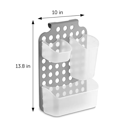 DecorRack Adjustable Hanging Storage, 3 Bins Over Shower Door Organizer, Bathroom Storage With Removable Baskets For Space Saving, BPA Free - size: 3 Bins
