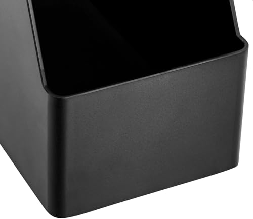 Amazon Basics Plastic Desk Organizer Magazine Rack and File Holder, Black, 2-Pack - size: 2 pack