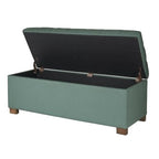 HomePop Large Storage Ottoman Bench with Lift Off Lid, Teal 46" x 18" x 18" - color: Teal
