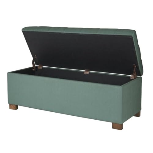 HomePop Large Storage Ottoman Bench with Lift Off Lid, Teal 46" x 18" x 18" - color: Teal