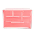 Mini Desk Drawer Organizer with 6 Clear Drawers - 7" x 3.9" x 4.7" Small Plastic Storage Box for Office, Classroom, Crafts, and Home Desktop Organization