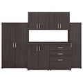 Bush Business Furniture Universal 6 Piece Modular Closet Storage Set with Floor and Wall Cabinets in Storm Gray