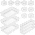 Poeland 15 Pcs Drawer Organizer Tray Storage Box for Bedroom Dresser Bathroom Kitchen, Frosted - size: 15 pcs