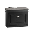 Haotian Black Hallway Shoe Bench, Narrow Shoe Rack Entryway, Small Shoe Cabinet with Flip-Drawer and Seat Cushion, FSR82-K-SCH - color: Black, size: 1 Drawer:24x9.4x20"