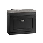 Haotian Black Hallway Shoe Bench, Narrow Shoe Rack Entryway, Small Shoe Cabinet with Flip-Drawer and Seat Cushion, FSR82-K-SCH - color: Black, size: 1 Drawer:24x9.4x20"