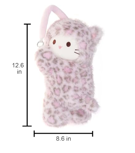 Tissue Box Cover Plush Tissue Box Holder for Car, Home, Decorative Holder/Organizer for Bathroom Vanity Countertop, Nightstands, Office Desk-Pink Leopard Cat - color: Pink Leopard Cat