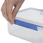 Sistema KLIP IT Rectangular Collection Food Storage Container, 33.8 oz./1.0 L, Clear/Blue, 3 Count - size: 3-Piece (33.8 oz), style: Set of 3