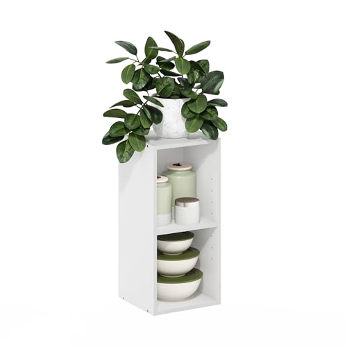 Furinno Fulda Book Shelf, 2-Tier Narrow Bookshelf, Bookcase with 10-in Width Storage Shelf, 9.3 x 9.8 x 21.2, for Living Room, Bedroom, Home Office, White - color: White, size: 2-Tier, 10-Inch Width