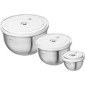 ZWILLING Fresh & Save BOWLS 3-pc Stainless Steel Vacuum Bowl Set - size: 3-pc