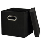 Household Essentials 34-1 Decorative Storage Cube Set with Removable Lids | Black | 2-Pack - size: 2 Count (Pack of 1)