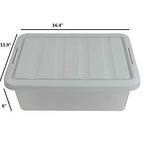 14 Quart Plastic Storage Box, Clear Storage Bin with Lid, 2 Packs - color: Grey