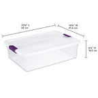 Sterilite 32 Qt ClearView Latch Storage Box, Stackable Bin with Latching Lid, Plastic Container to Organize Clothes Underbed, Clear Base, Lid, 6-Pack - size: 6 Pack, style: 32 Quart