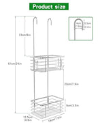 2-Tier shower caddy hanging,shower rack,small hanging bathroom organizer,bathroom door organizer,shower caddy over shower head - size: Narrow double-layer design