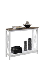 Convenience Concepts Oxford Console Table 39.5" - Sofa Table with Storage Shelf, Transitional Entryway Hall Table for Living Room and Bedroom, Display Foyer Table, Driftwood/White - color: Driftwood/White