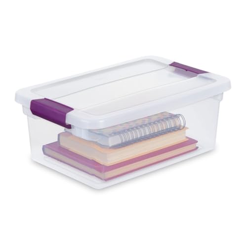 Sterilite 12-Pack ClearView Latch Box, Stackable Organizer Bins with Lids, 15 Quart - Clear Plastic Organization Containers for Closet, Bedroom, Shelving Units and Home or Office Storage - size: 12 Pack, style: 15 Quart