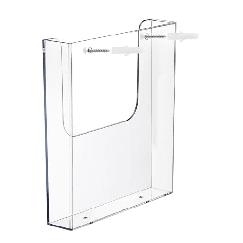 Suwimut 3 Pack Acrylic Brochure Holder, 8.5 x 11 Inch Brochure Holder Wall Mount, Clear Literature Organizer Pamphlet Flyer Display Plastic Magazine Holders for Wall