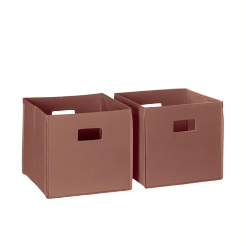 RiverRidge Kids 2pc Fabric Collapsible Storage Cube Organizers with Handles for Playroom Organization - Terracotta - color: 2 Terracotta Bins
