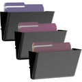 Gawerk Clear Acrylic Single Pocket, Plastic Hanging Wall Mount File Holder for Office Home (Black, 3 Pack) - color: Black, size: 3 Pack