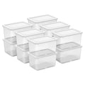 Sterilite 12 Pack Storage Boxes, Clear Plastic Stackable Containers, Lightweight Home Organizers with Snap Lids, 20 Quart, White - size: 20 Quart, style: 12 Pack