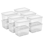 Sterilite 12 Pack Storage Boxes, Clear Plastic Stackable Containers, Lightweight Home Organizers with Snap Lids, 20 Quart, White - size: 20 Quart, style: 12 Pack