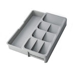 Expandable Silverware Drawer Organizer Tray, Adjustable Utensil Holder for Kitchen Drawers, BPA-Free Plastic Cutlery and Flatware Storage Divider