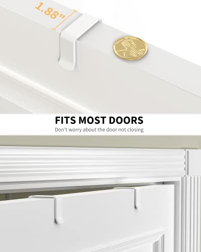 Moforoco White 6-Tier Over Door Pantry Organizer, Pantry Organization Storage, Door Metal Hanging Spice Rack Basket Shelves, Home Kitchen Apartment Essentials, Laundry Room Bathroom Organization - color: White, size: 6-Tier Standard