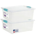 Tribello Plastic Storage Containers, 12 Qt, Clear with Lids, 2 Pack, Made in USA (Deep - 14 x 11 x 6) - size: (Deep - 14 x 11.5 x 6)