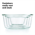 OXO Good Grips 1 Cup Smart Seal Glass Round Food Storage Container (Pack of 2) - size: 1 Cup (Pack of 2)