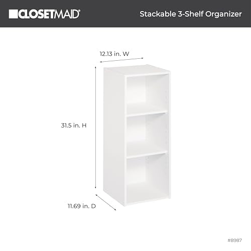 ClosetMaid #8987 Stackable 3-Shelf Organizer, White - color: White