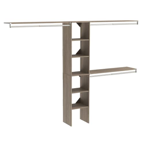 ClosetMaid 1951140 SuiteSymphony 16-Inch Closet Organizer with Shelves, Natural Gray - color: Natural Gray, style: Closet Organizer w/Shelves