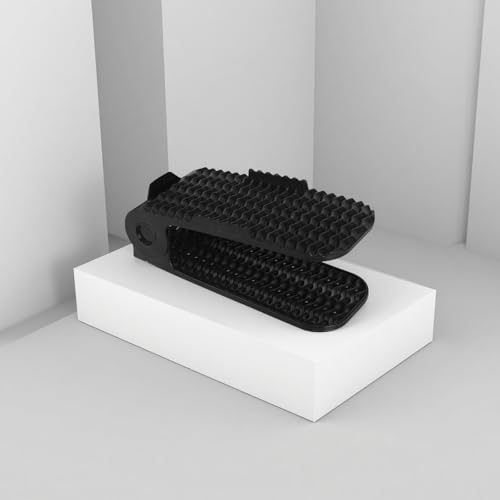 8 Pcs Adjustable Shoe Rack, Double Layer Shoe Slots Organizer, Space Saving Shoe Stackers, Sturdy & Anti-Slip, Easy to Use for Closet, Dorm, Living Room, Black