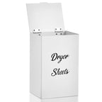 Magnetic Dryer Sheet Holder for Laundry Room Organizition ,Metal Dryer Sheet Container with lid,Dryer Sheet Dispenser,Wall Dryer Sheet Box,Fabric Sheet Holder,Laundry Detergent Sheets Dispenser - color: white with magnetic