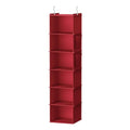 YOUDENOVA Hanging Closet Organizer and Storage, 6-Shelf Closet Hanging Storage Shelves, Dark Red - color: Dark Red