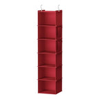 YOUDENOVA Hanging Closet Organizer and Storage, 6-Shelf Closet Hanging Storage Shelves, Dark Red - color: Dark Red