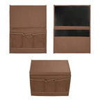Surblue Bedside Caddy 4 Pockets Bedside Storage Organizer for TV Remote Control Phone Glasses Magazine (Coffee) - color: Coffee