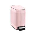 TrashAid Pink Bathroom Trash Can, 1.6 Gallon Stainless Steel Small Garbage Can with Lid, Step Pedal, Cute Wastebasket for Bathroom, Office, Bedroom, RV, Pink - color: Pink