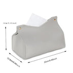 1PCS PU Leather Tissue Box Cover, Rectangle Facial Paper Organizer Dispenser, Modern Tissue Case Holder for Vanity Countertop Nightstands Living Room Office Desk Car (Gray) - color: Gray
