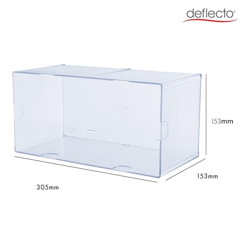 Deflecto Stackable Open Cube Organizer, Desk and Craft Organizer, Clear, Large, 6"W x 6"H x 12"D (350501) - style: Large Open Cube
