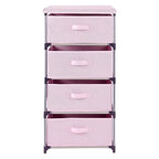 Juvale 4-Tier Dresser for Bedroom - 16.5 x 13 x 33 in, Pink, Modern - Closet Dresser with 4 Fabric Drawers for Clothes & Bedroom Storage - color: Pink
