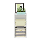 Furinno PASIR Book Shelf, 2-Tier Modern Bookshelf, Open Shelves Bookcase 9 x 12 x 21, Easy Assembly, for Living Room, Bedroom, Home Office, White - color: White, size: 2-Tier Cube