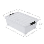 20 Quart Plastic Under Bed Storage Box, Stackable Nestable Organizer Bin with Wheels, Multi-Purpose Closet Organizer Storage Containers (3 Pack) - size: 20 Quart