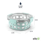 Ello Duraglass 3.4 Cup Round Meal Prep Sets 10Pc, 5 Pack Set- Glass Food Storage Container with Silicone Sleeve and Airtight BPA-Free Plastic Lids, Dishwasher, Microwave, and Freezer Safe, Melon - color: Melon Rounds, size: 3.4 Cup
