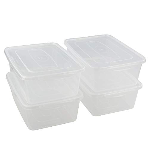 Jekiyo Clear Plastic Storage Bin, 14 Quart Latching Box Container with Lid, 4 Packs - size: 14 Quart